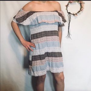 Altar’d State boho striped peplum stop dress m
